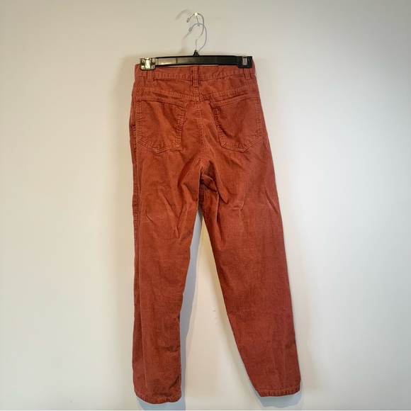 Refuge denim | women's small Corduroy mom Pants in Warm Rust - Picture 3 of 5